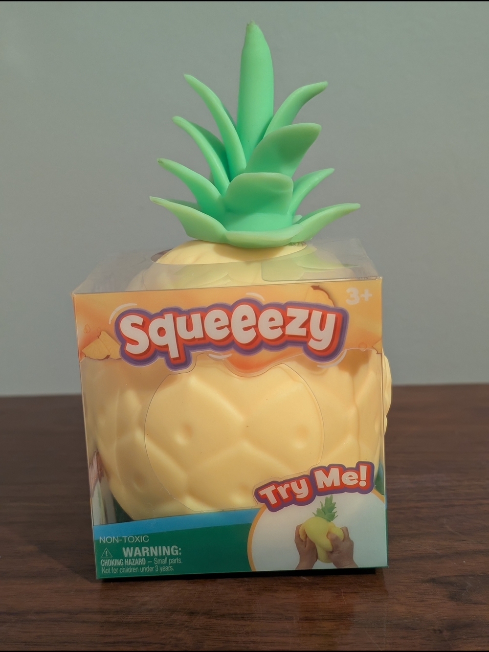 Squeezy Pineapple Squishy Toy - Yellow & Mint Green